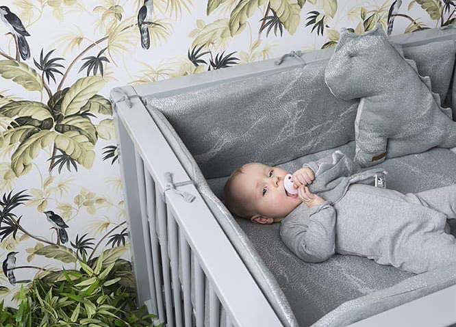 Nid de bébé Bumper 230 x 26 cm menthe foncée tweeto Tour de lit pour bébé MUSSELIN 