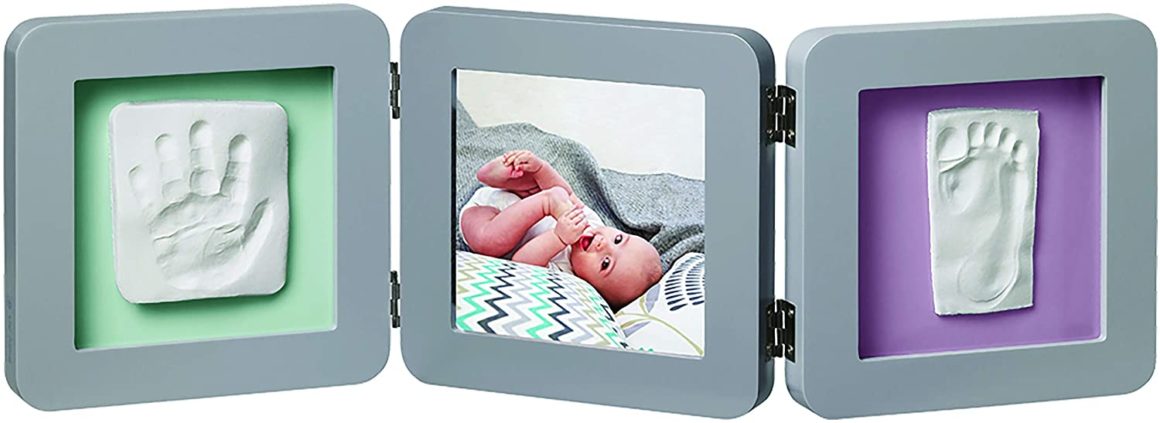 Baby Art Kit de Moulage et d'Empreintes Modern Double Print Frame Gris 