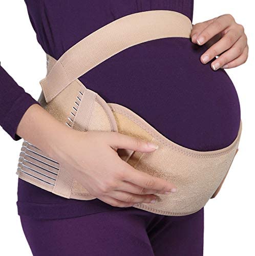 Ceinture De Maternité 3 En 1 - Soutien Ventre Et Dos Réglable, Taille L/XL, Noir/Beige