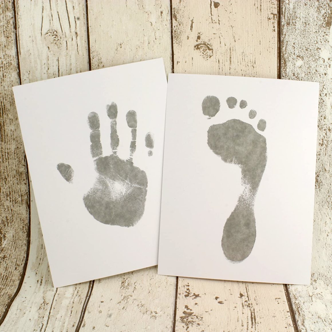 Kit dempreintes de pieds et de mains de bébé avec 8 feuilles sans encre et 2 lingettes