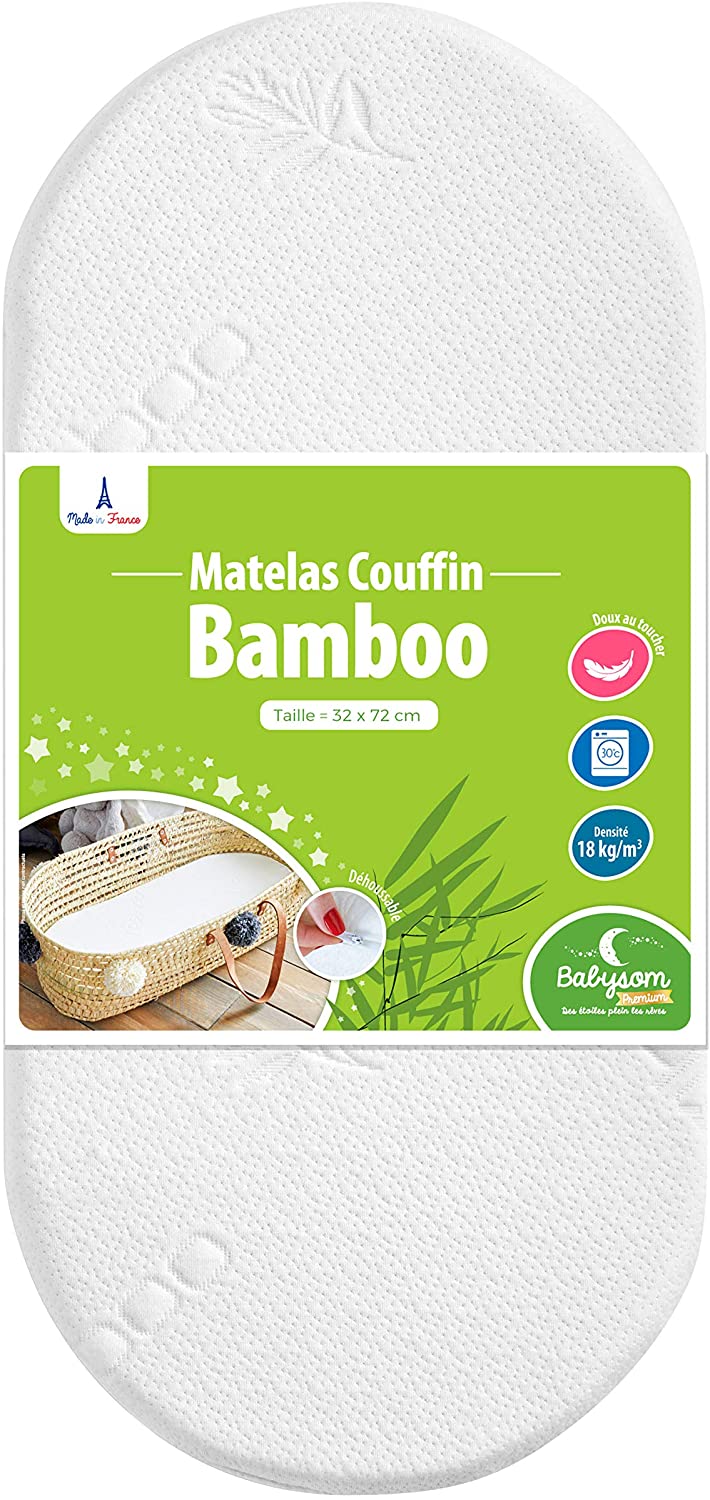 Matelas bébé de couffin en bambou Babysom