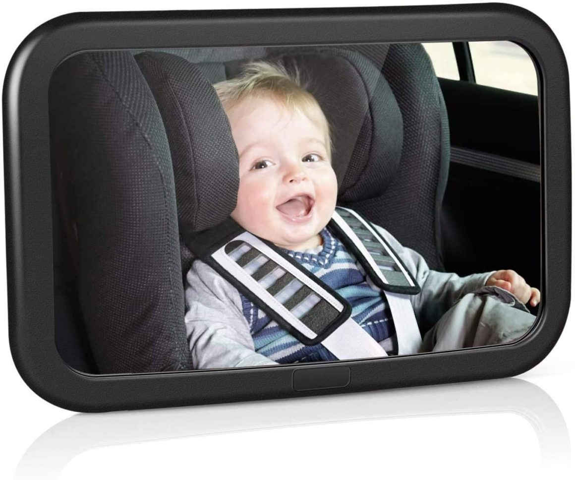 Caraele Cartoon Animal Bébé Miroir de voiture Vue arrière Bébé Rétroviseur  de siège arrière mignon Miroirs avec large vue cristalline pour les voitures